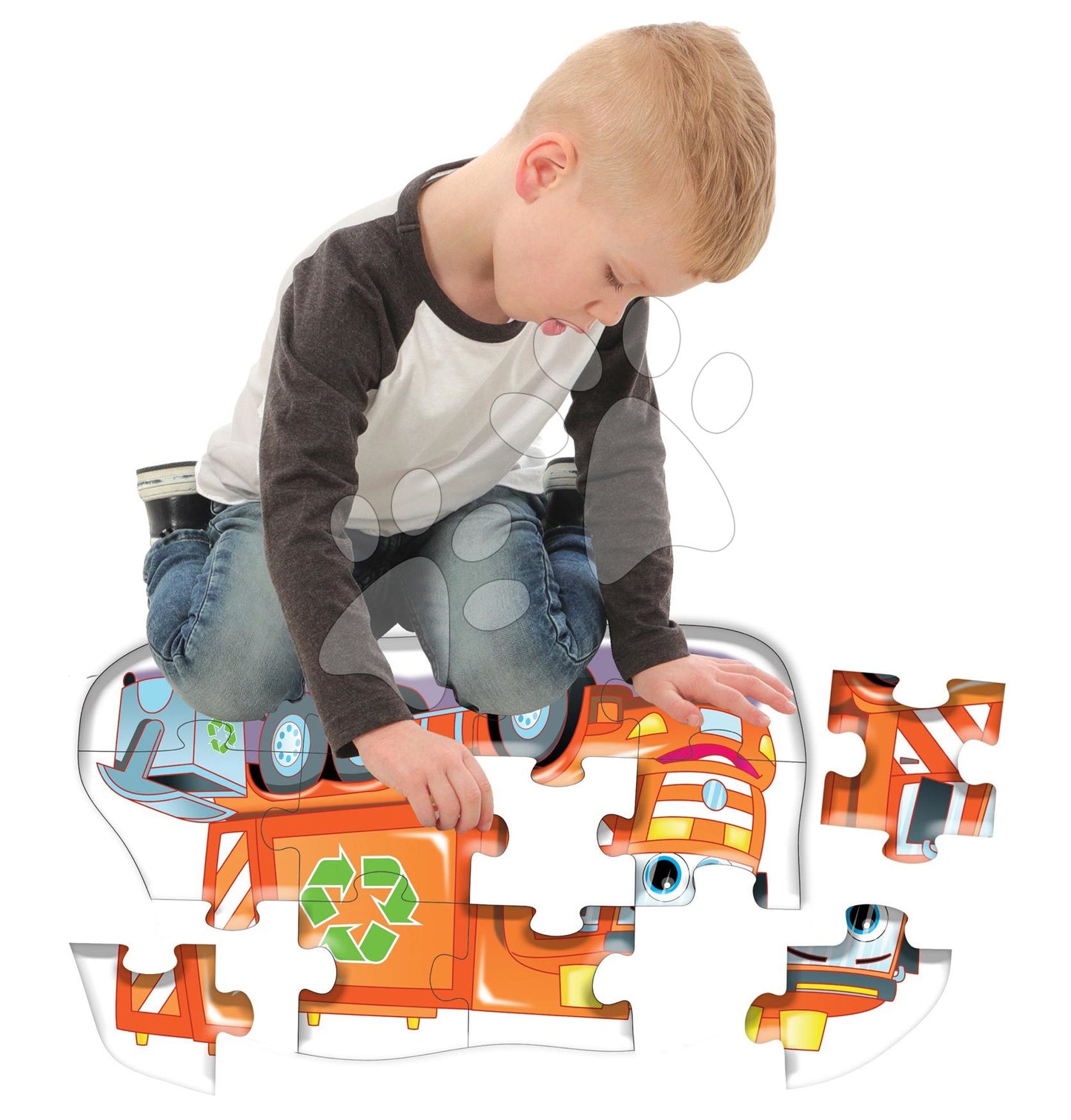Maxi Puzzle de 12buc Poza cu camionul de gunoi