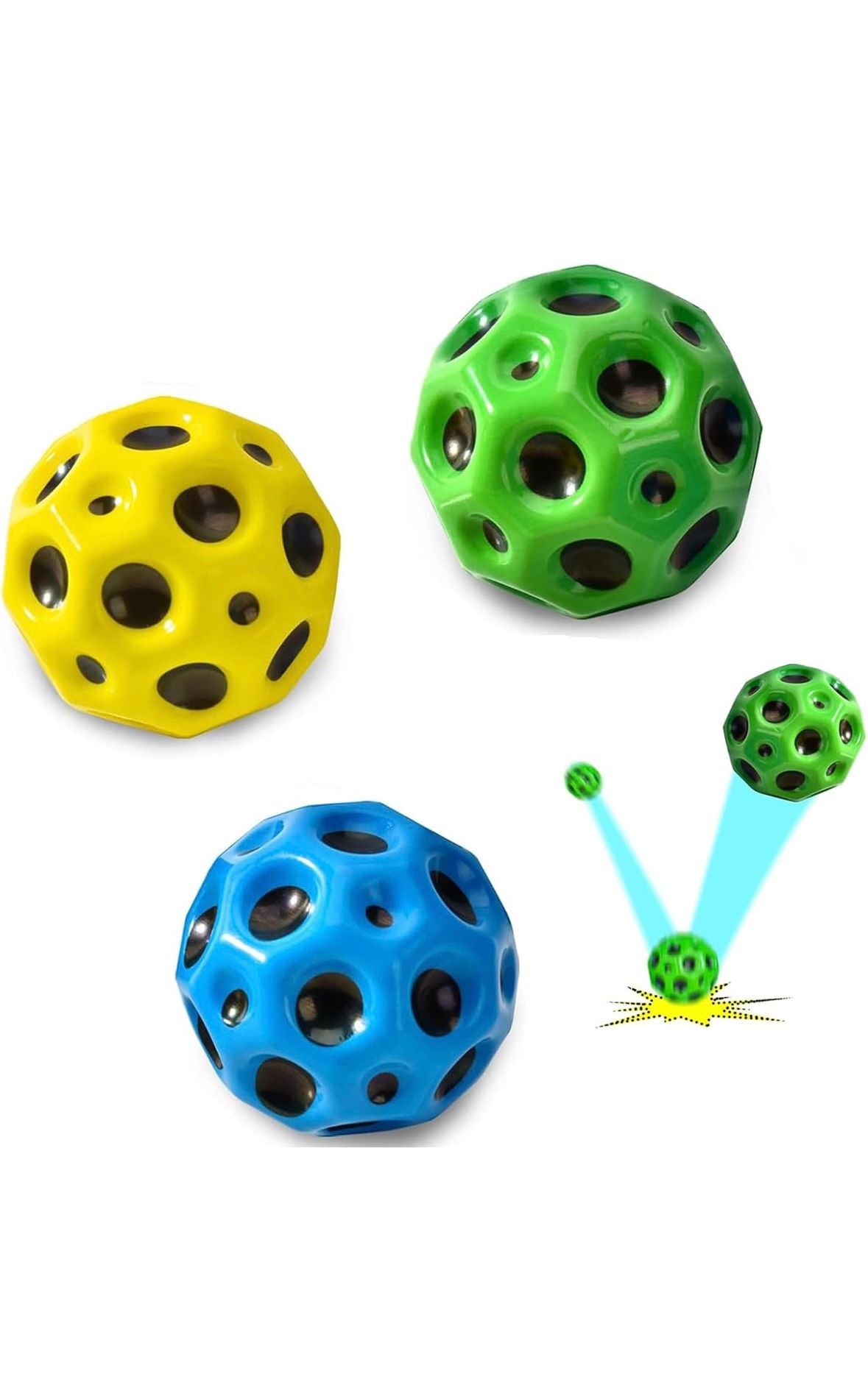 Set de 3 mingi spatiale, Spuma, Multicolor