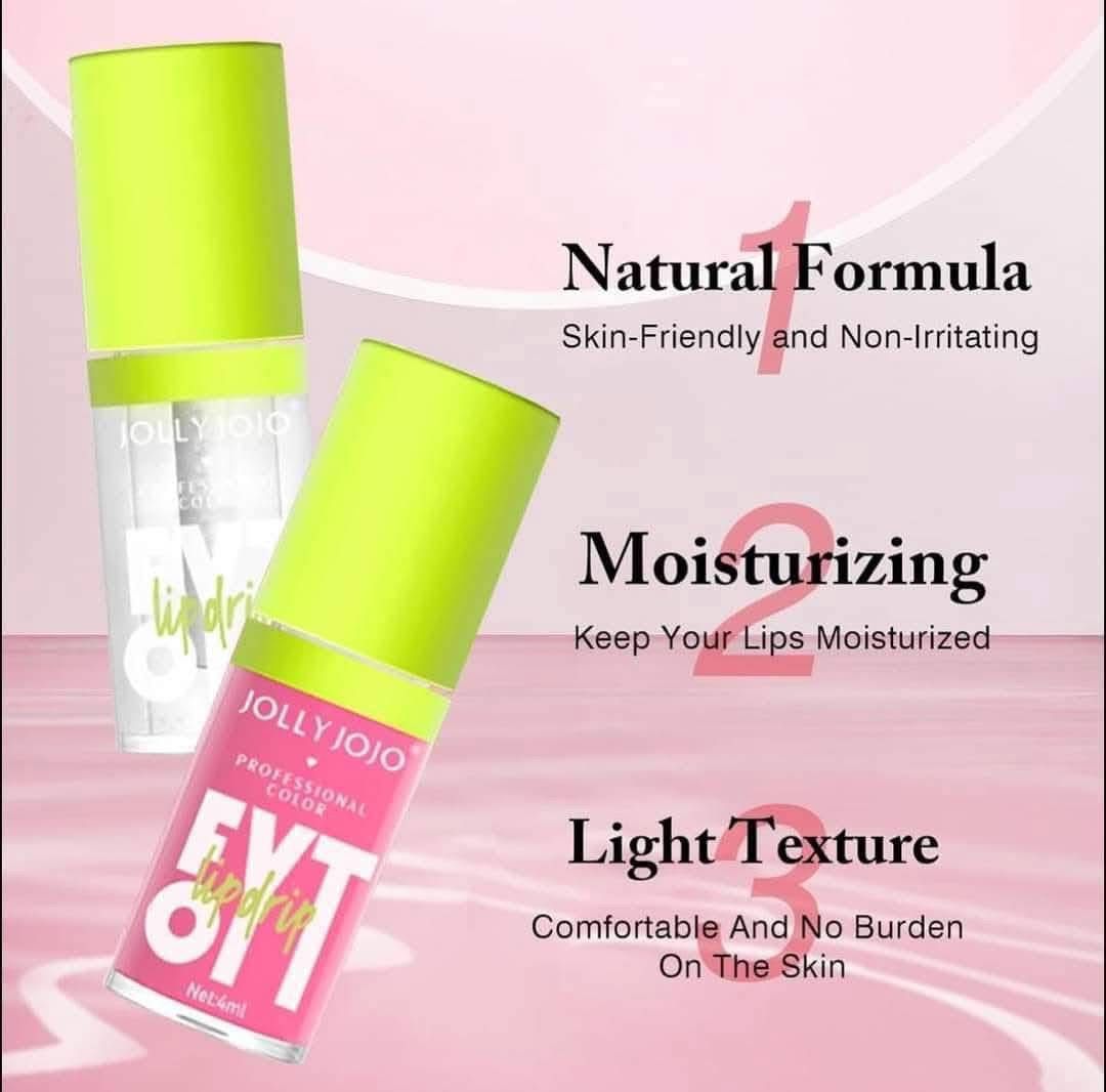 Jolly Jojo Ulei de buze Glow Uleiuri de luciu colorate 4 buc