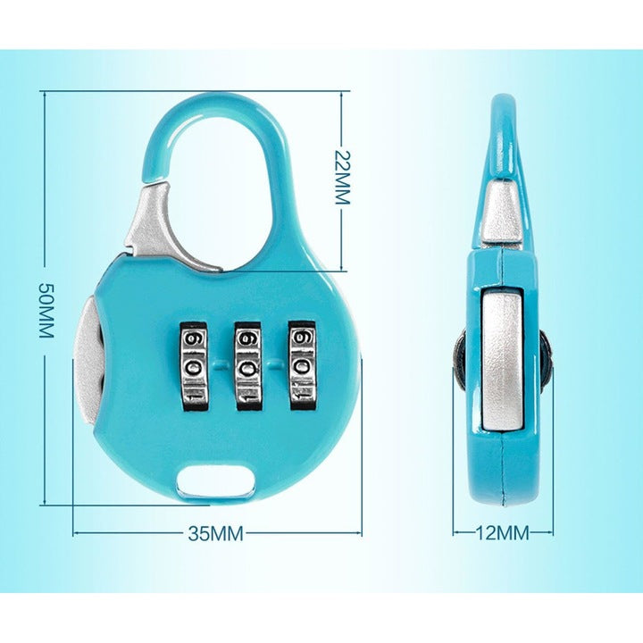 Set 8 Lacat pentru valiza, JENUOS®, 3 cifre, 50x35x12 mm, Multicolor