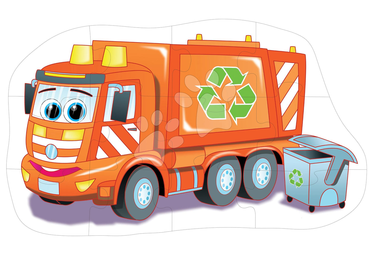 Maxi Puzzle de 12buc Poza cu camionul de gunoi