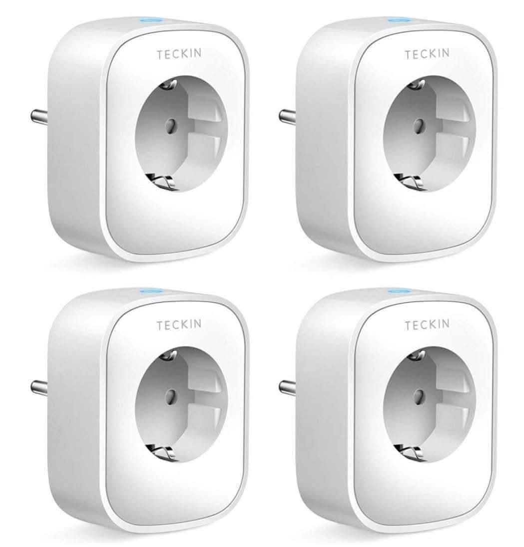 Priza inteligenta Teckin SP22,Set de 4 Buc, Wi-Fi, monitorizare consum energie, Smart Life, compatibil Amazon Alexa/Google Assistant