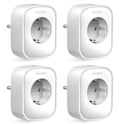 Priza inteligenta Teckin SP22,Set de 4 Buc, Wi-Fi, monitorizare consum energie, Smart Life, compatibil Amazon Alexa/Google Assistant