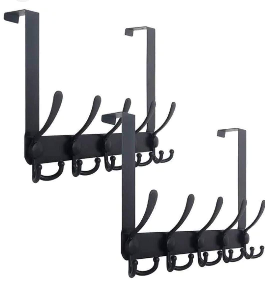 Set 2 suporturi pentru usa,pentru umeras,haine,prosoape, negru
