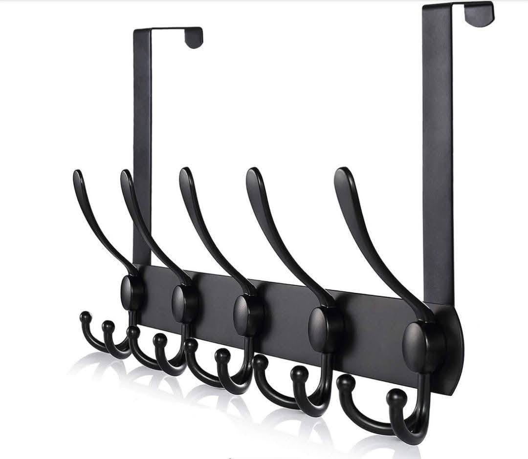 Set 2 suporturi pentru usa,pentru umeras,haine,prosoape, negru