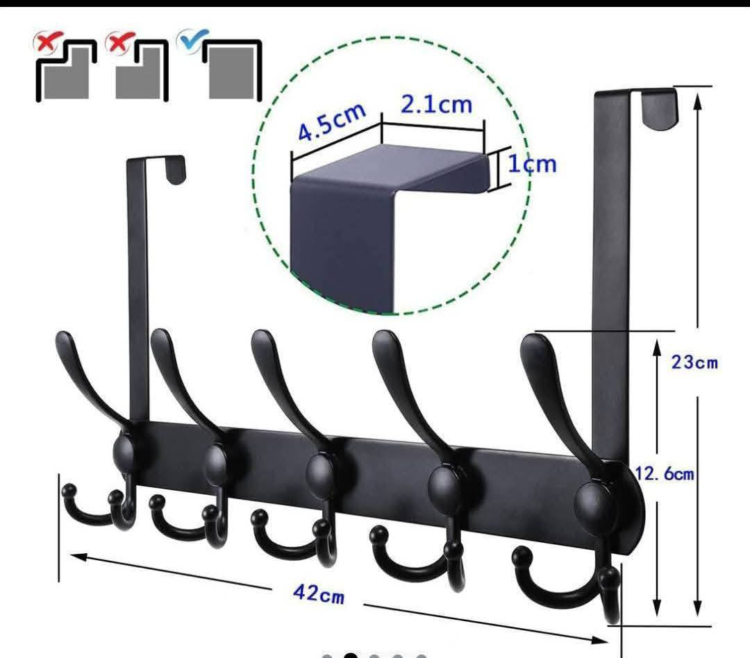 Set 2 suporturi pentru usa,pentru umeras,haine,prosoape, negru
