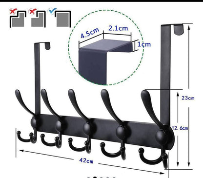 Set 2 suporturi pentru usa,pentru umeras,haine,prosoape, negru