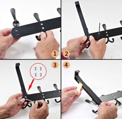 Set 2 suporturi pentru usa,pentru umeras,haine,prosoape, negru