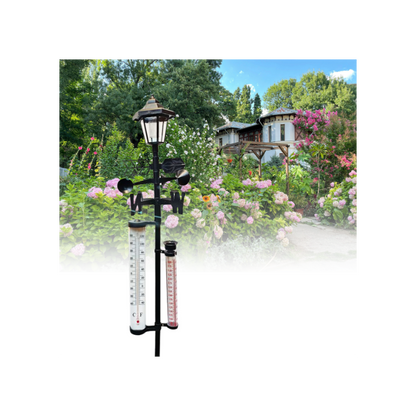 Lampa solara cu statie meteo, termometru, directia vantului, indicator ploaie,158cm