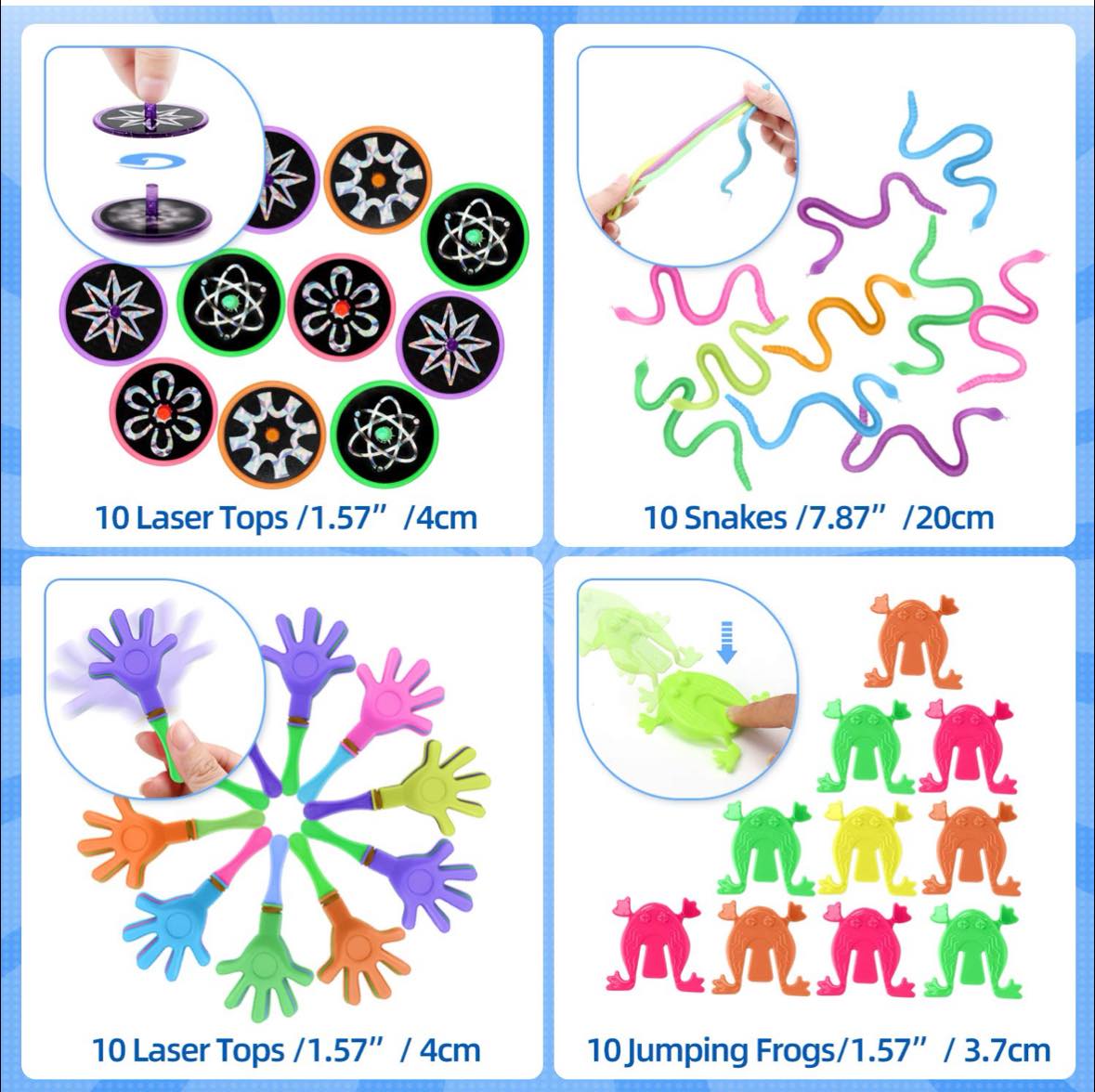 200 buc cadouri de petrecere pentru copii, cutie cu premii de carnaval, asortiment de jucării pentru umplutura pungilor cu bunătăți