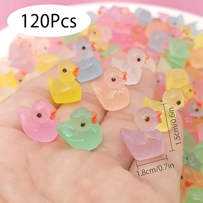 Set 120 Figurine Rate Mini Luminoase din Rasina pentru Decoratiuni DIY, Multicolor