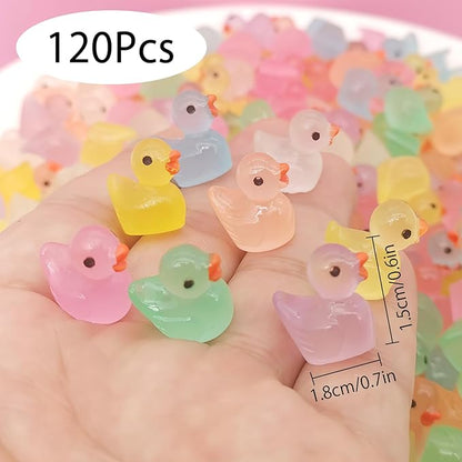 Set 120 Figurine Rate Mini Luminoase din Rasina pentru Decoratiuni DIY, Multicolor