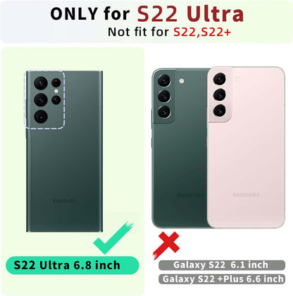 Husa pentru Samsung Galaxy S22 Ultra 5G tip Carte, cu Portofel Interior, Monasay Leather Wallet Rosegold
