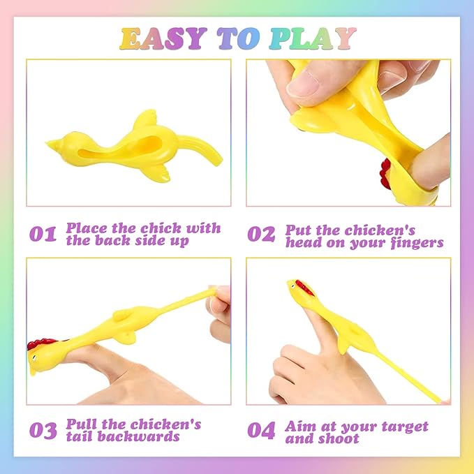 Set de 26 Jucarii interactive, Pui zburatori cu prastie