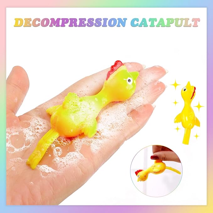 Set de 26 Jucarii interactive, Pui zburatori cu prastie