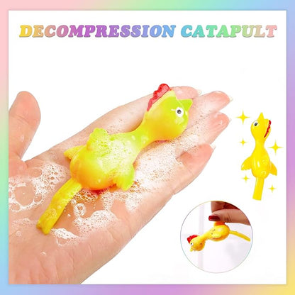 Set de 26 Jucarii interactive, Pui zburatori cu prastie