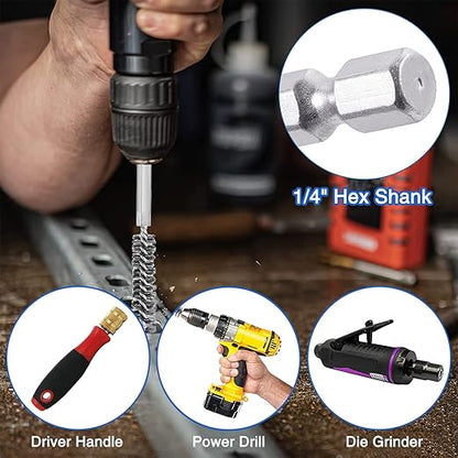 Perie de sârmă rotundă, diametru perie cilindrică de sârmă cu 6 bucăți