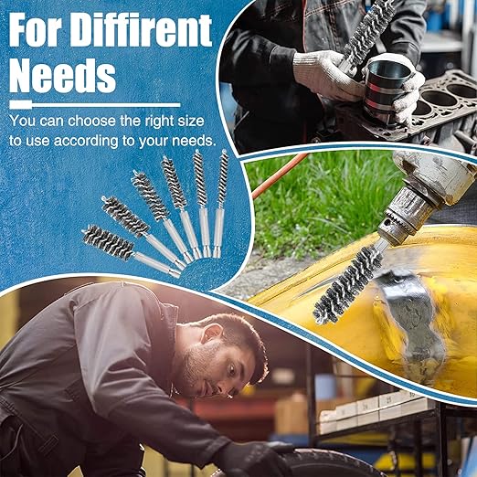 Perie de sârmă rotundă, diametru perie cilindrică de sârmă cu 6 bucăți