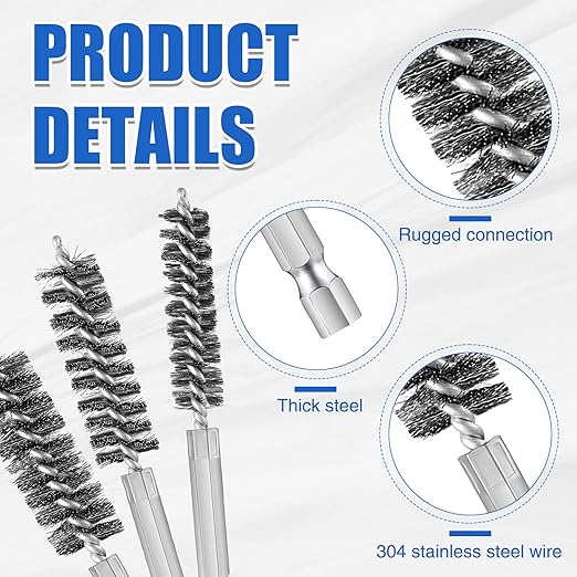Perie de sârmă rotundă, diametru perie cilindrică de sârmă cu 6 bucăți