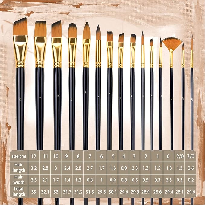 Set de 15 pensule profesionale Fuumuui