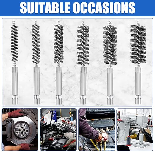 Perie de sârmă rotundă, diametru perie cilindrică de sârmă cu 6 bucăți