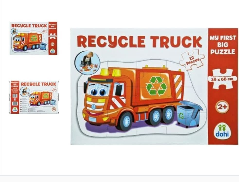 Maxi Puzzle de 12buc Poza cu camionul de gunoi