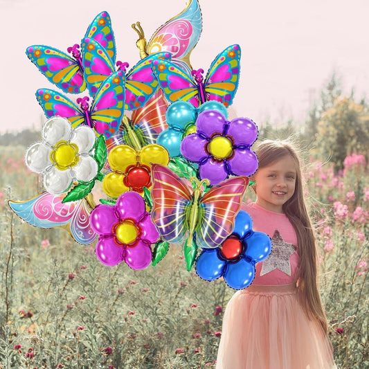 Set Baloane din folie, VLINDER, 14 buc, multicolor, 2 modele, 30x45cm