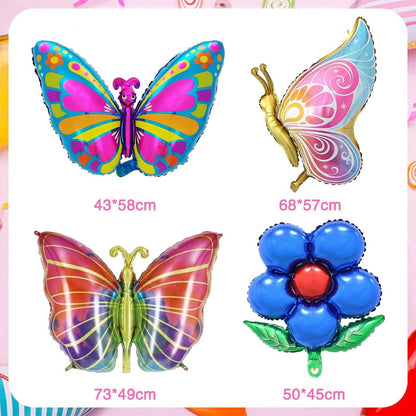 Set Baloane din folie, VLINDER, 14 buc, multicolor, 2 modele, 30x45cm