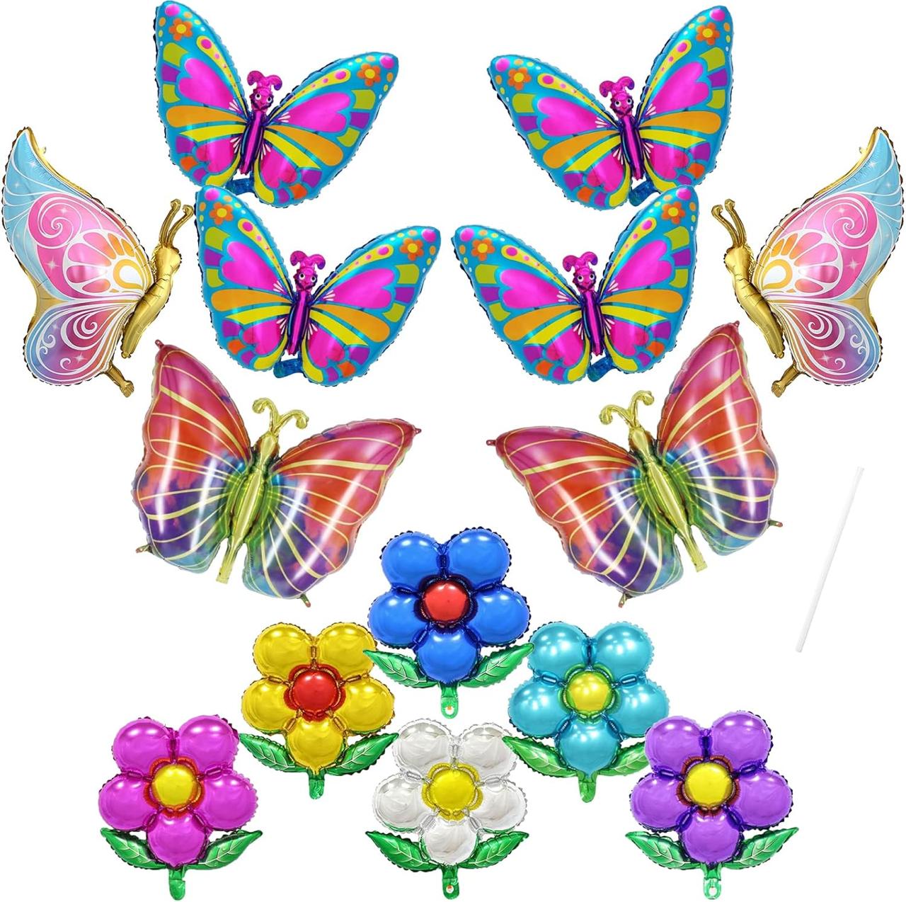 Set Baloane din folie, VLINDER, 14 buc, multicolor, 2 modele, 30x45cm