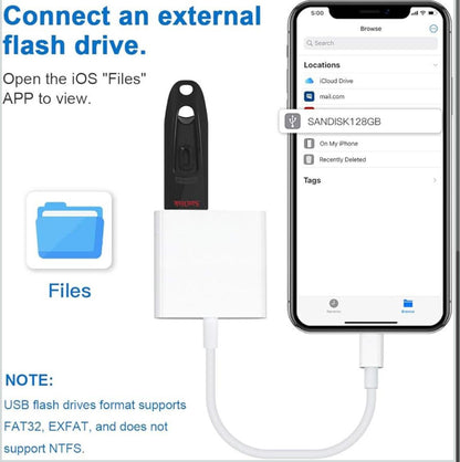 Adaptor telefon, Lightning la USB, Alb,pentru anumite Apple Iphone