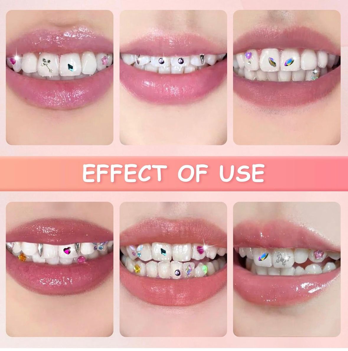 Kit de bijuterii dentare, cristale colorate si albe,Kit de pietre prețioase pentru dinți reflectorizante DIY