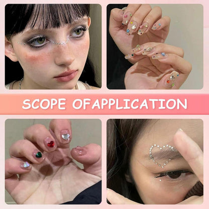 Kit de bijuterii dentare, cristale colorate si albe,Kit de pietre prețioase pentru dinți reflectorizante DIY