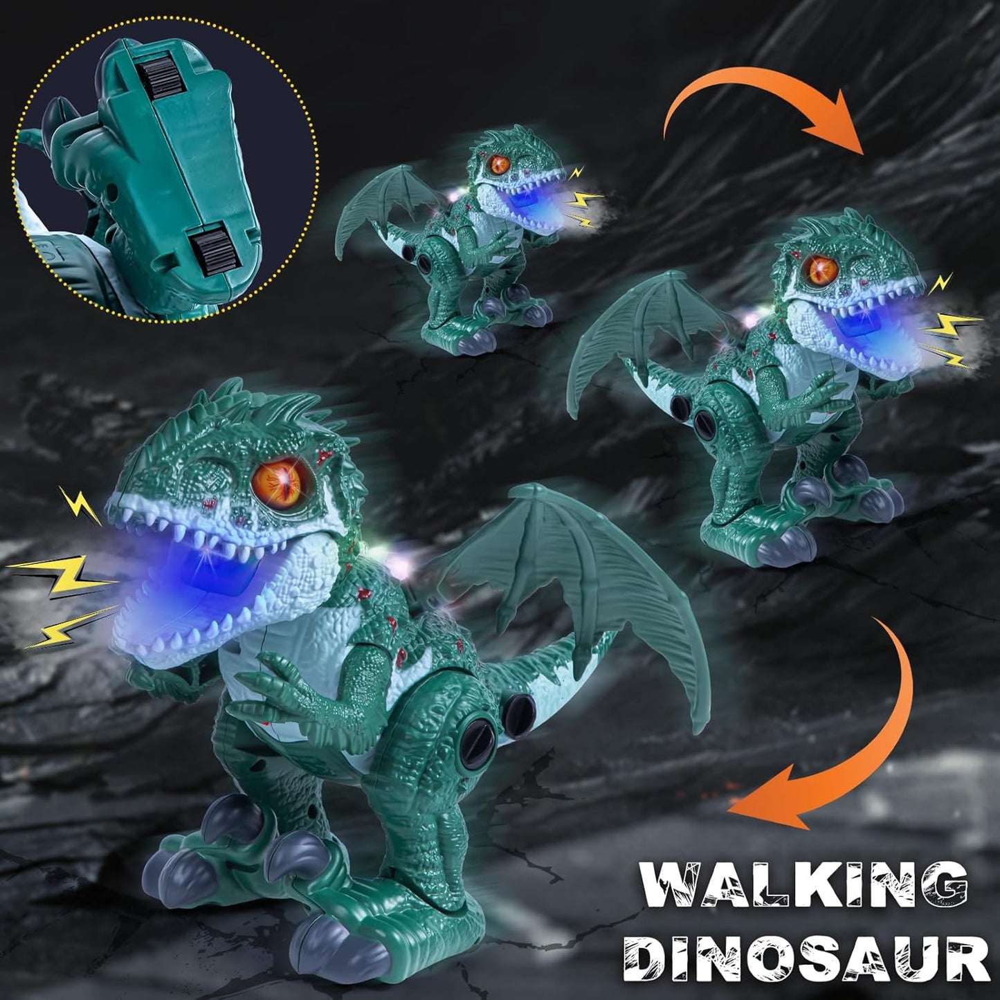 Jucărie de dinozaur  pentru copii cu apă pulverizată, dragon de jucărie cu lumini