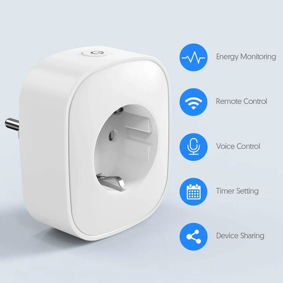 Priza inteligenta Teckin SP22,Set de 4 Buc, Wi-Fi, monitorizare consum energie, Smart Life, compatibil Amazon Alexa/Google Assistant
