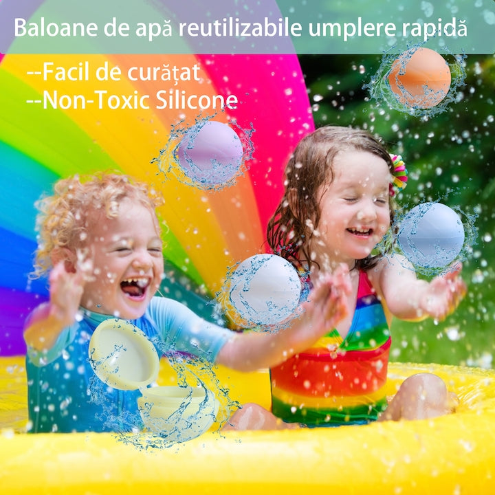 Set 20 baloane cu apa reutilizabile, multicolore, 6cm