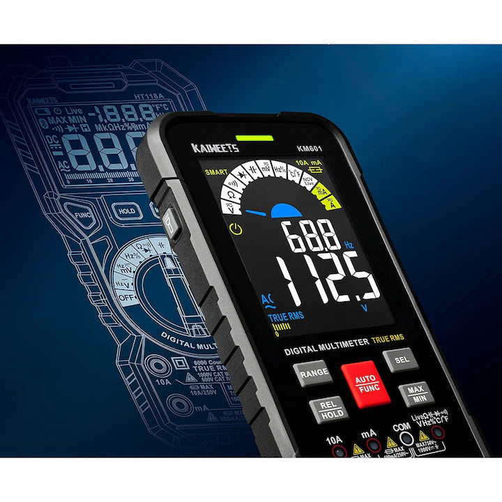 Multimetru digital smart, tester AC/DC CAT III 1000V CAT IV 600V True RMS,Kaiweets KM601