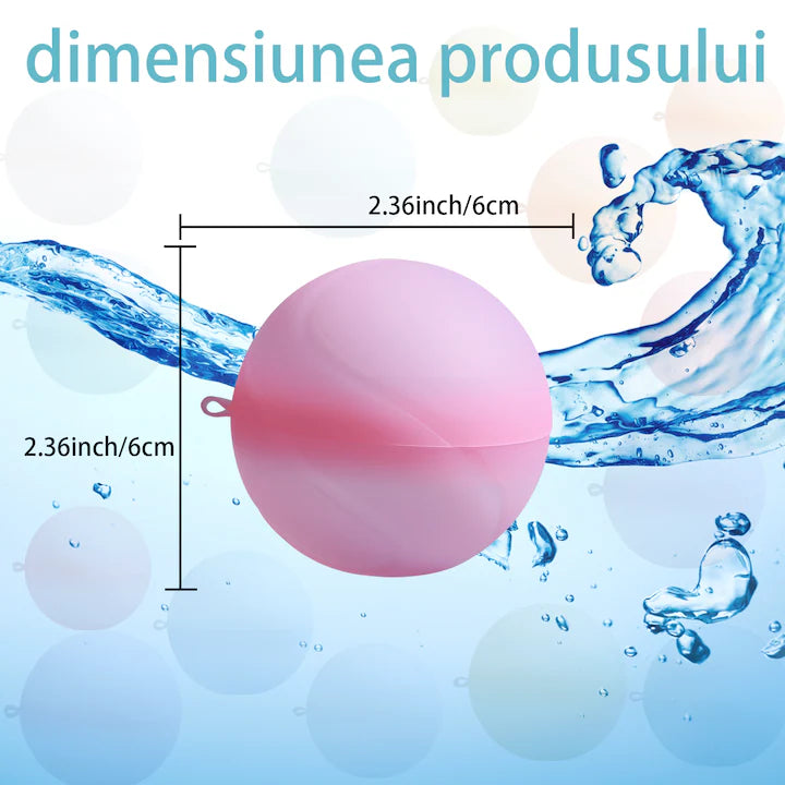 Set 20 baloane cu apa reutilizabile, multicolore, 6cm