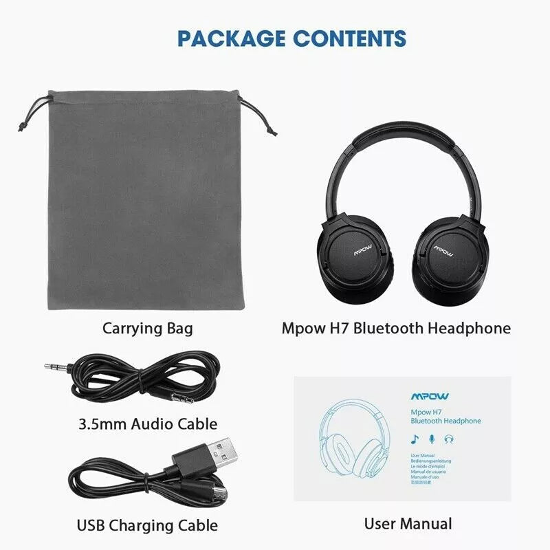 Casti bluetooth, wireless Mpow H7,cu sunet puternic de bas,