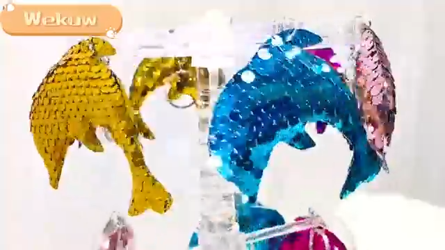 Pachet de 10 brelocuri cu delfini, brelocuri pentru fete, brelocuri cu paiete, breloc pentru copii